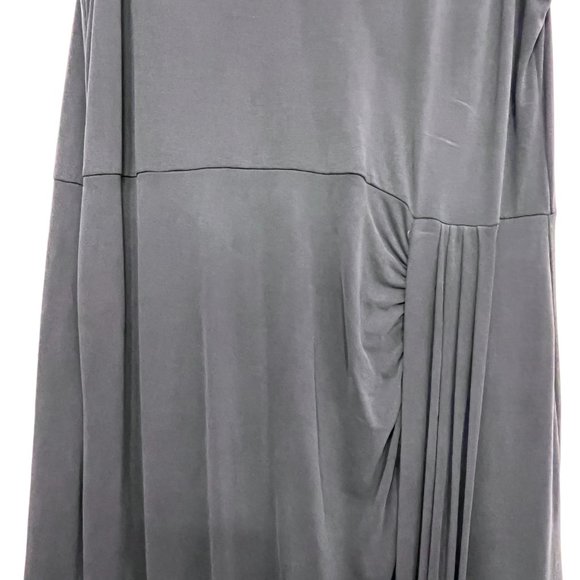 Mod Ref Womens Black Sleeveless Round Neck Asymmetrical Hem Draped Dress Size M - Picture 7 of 10